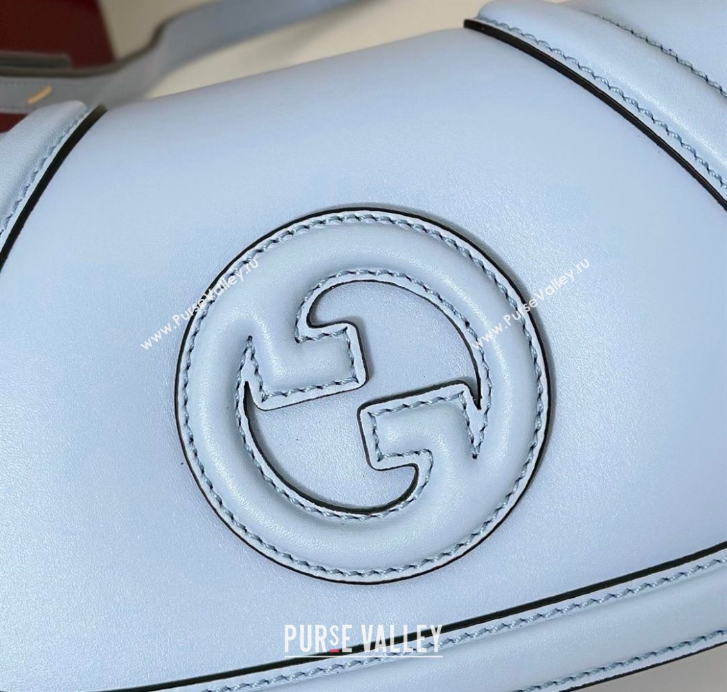 Gucci Blondie Small Shoulder bag in Smooth Leather 815700 Light Blue 2025 (DLH-250701024)