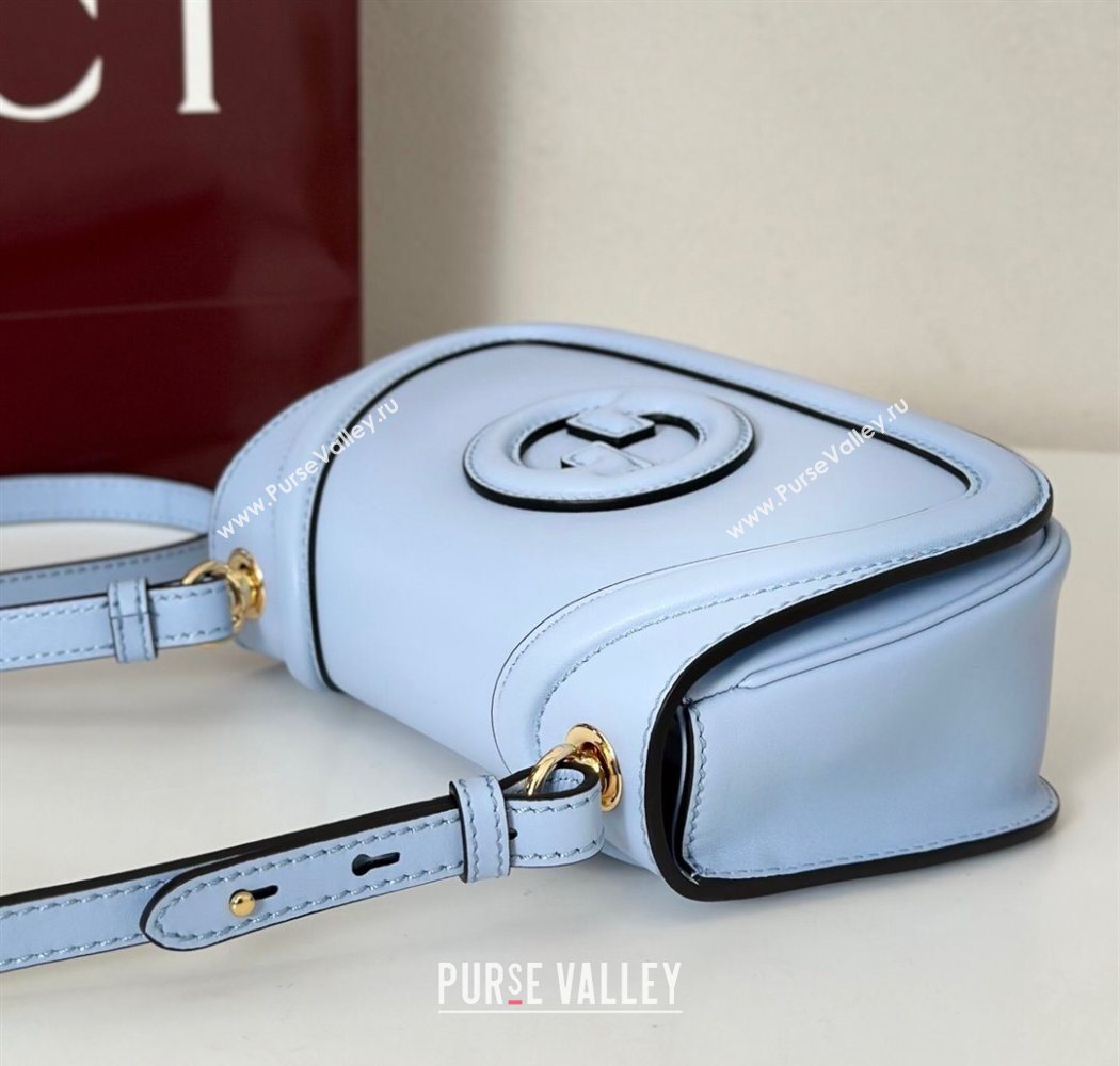 Gucci Blondie Small Shoulder bag in Smooth Leather 815700 Light Blue 2025 (DLH-250701024)