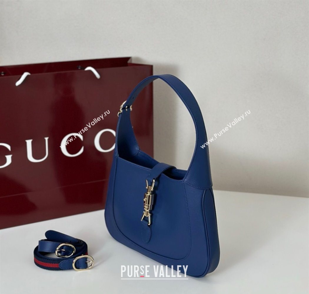 Gucci Jackie 1961 medium bag in Smooth Leather Dark Blue 2025 810232 (DLH-250701027)