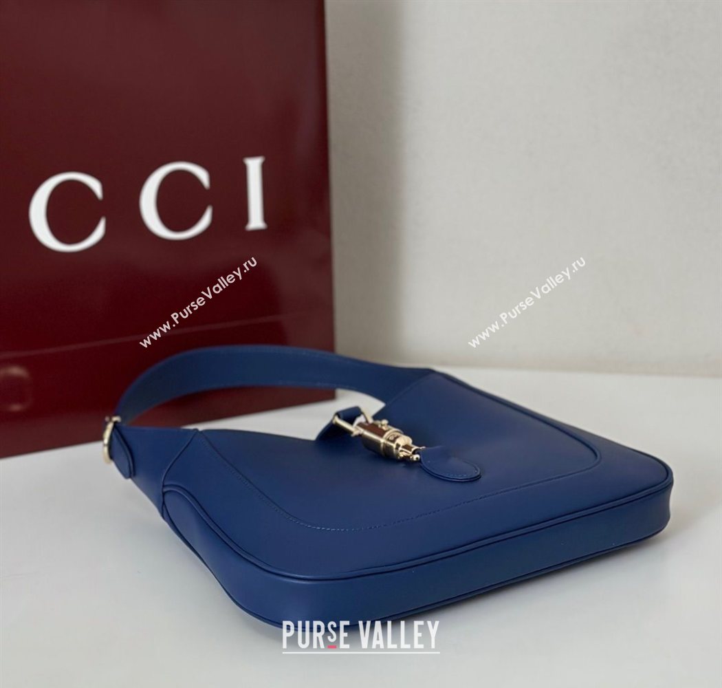 Gucci Jackie 1961 medium bag in Smooth Leather Dark Blue 2025 810232 (DLH-250701027)