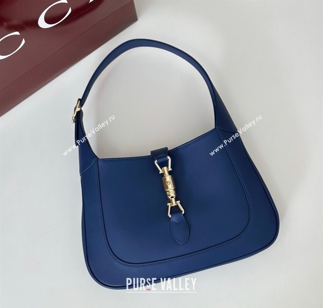 Gucci Jackie 1961 medium bag in Smooth Leather Dark Blue 2025 810232 (DLH-250701027)