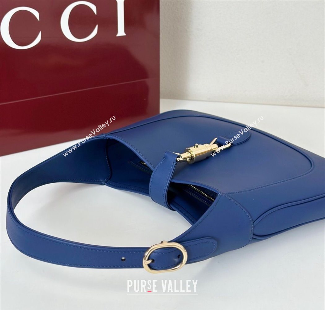 Gucci Jackie 1961 medium bag in Smooth Leather Dark Blue 2025 810232 (DLH-250701027)