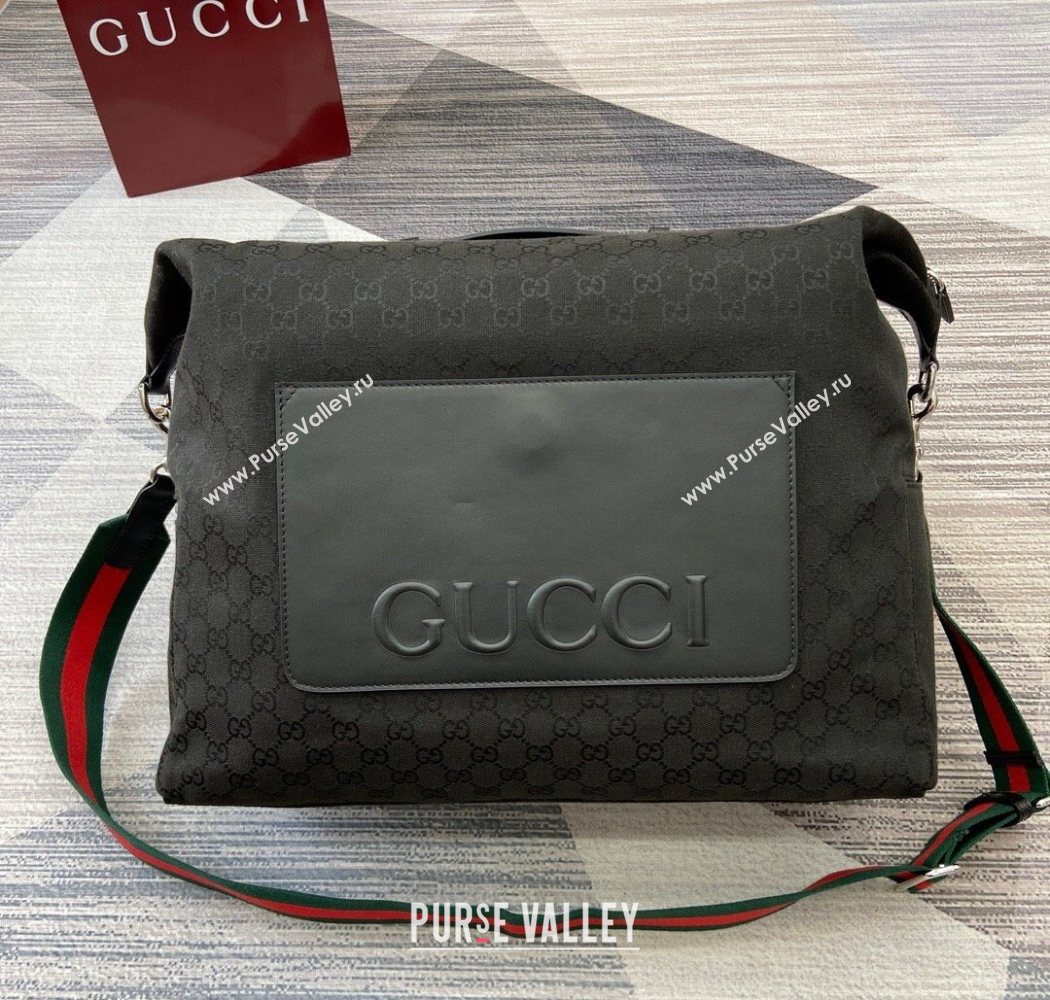 Gucci Mens GG canvas medium duffle bag Black 2025 821668 (DLH-250701035)