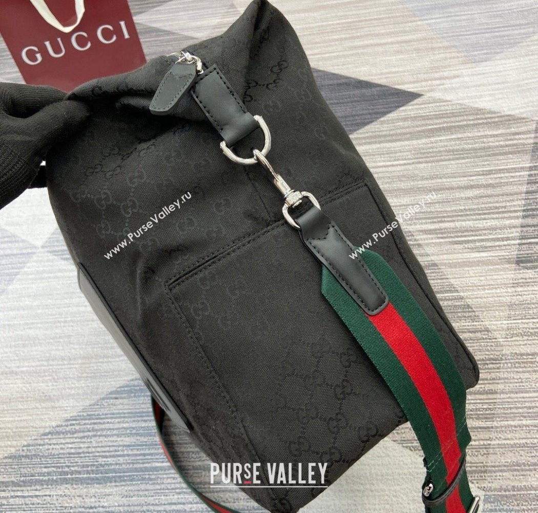 Gucci Mens GG canvas medium duffle bag Black 2025 821668 (DLH-250701035)