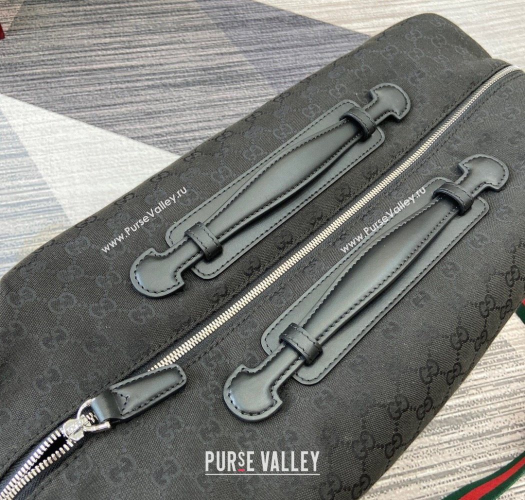 Gucci Mens GG canvas medium duffle bag Black 2025 821668 (DLH-250701035)