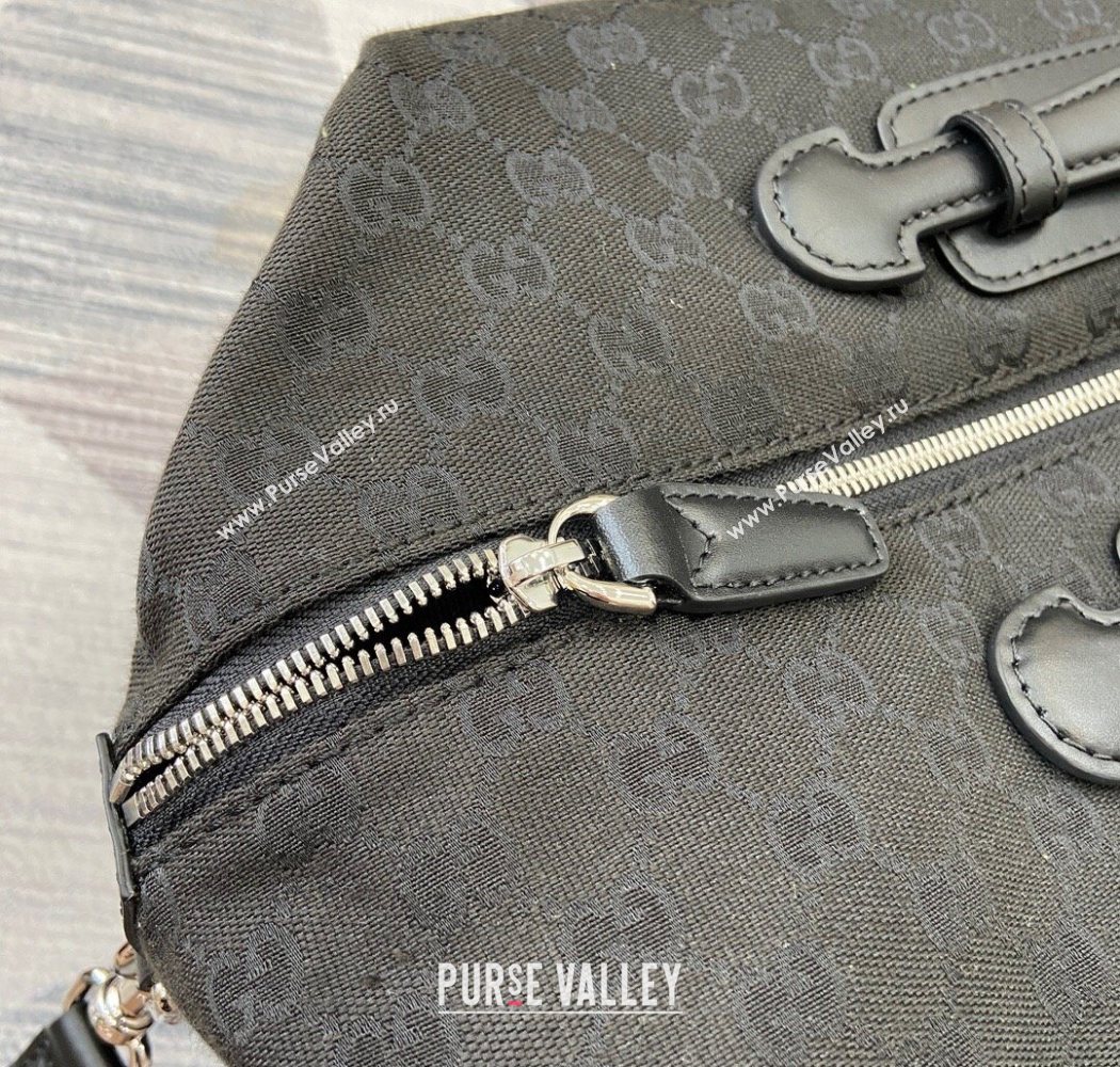 Gucci Mens GG canvas medium duffle bag Black 2025 821668 (DLH-250701035)