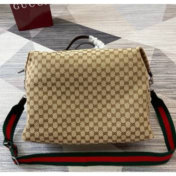 Gucci Mens GG canvas medium duffle bag Beige/Brown 2025 821668 (DLH-250701036)
