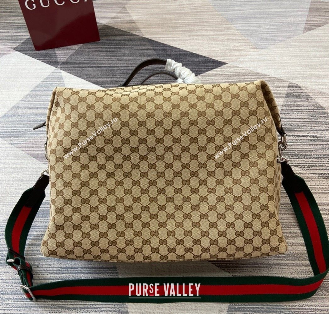 Gucci Mens GG canvas medium duffle bag Beige/Brown 2025 821668 (DLH-250701036)
