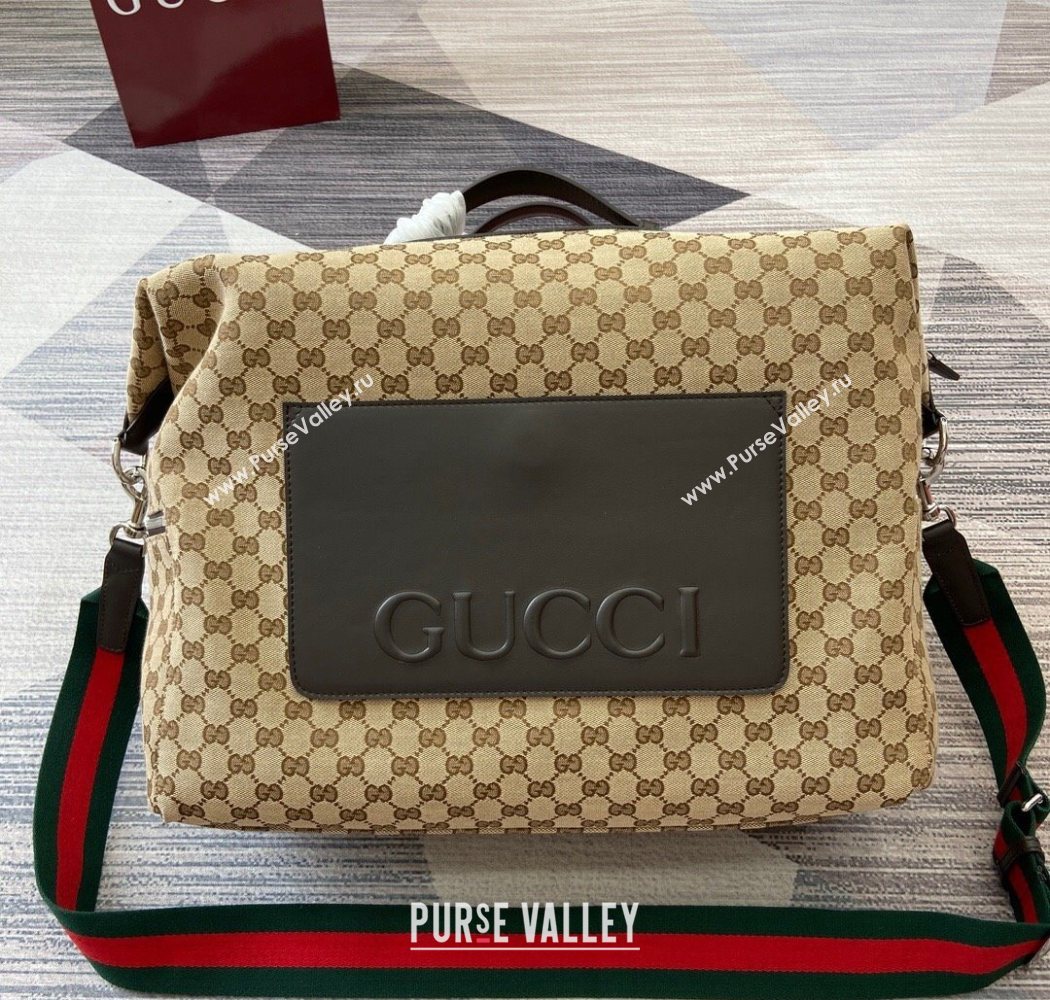 Gucci Mens GG canvas medium duffle bag Beige/Brown 2025 821668 (DLH-250701036)
