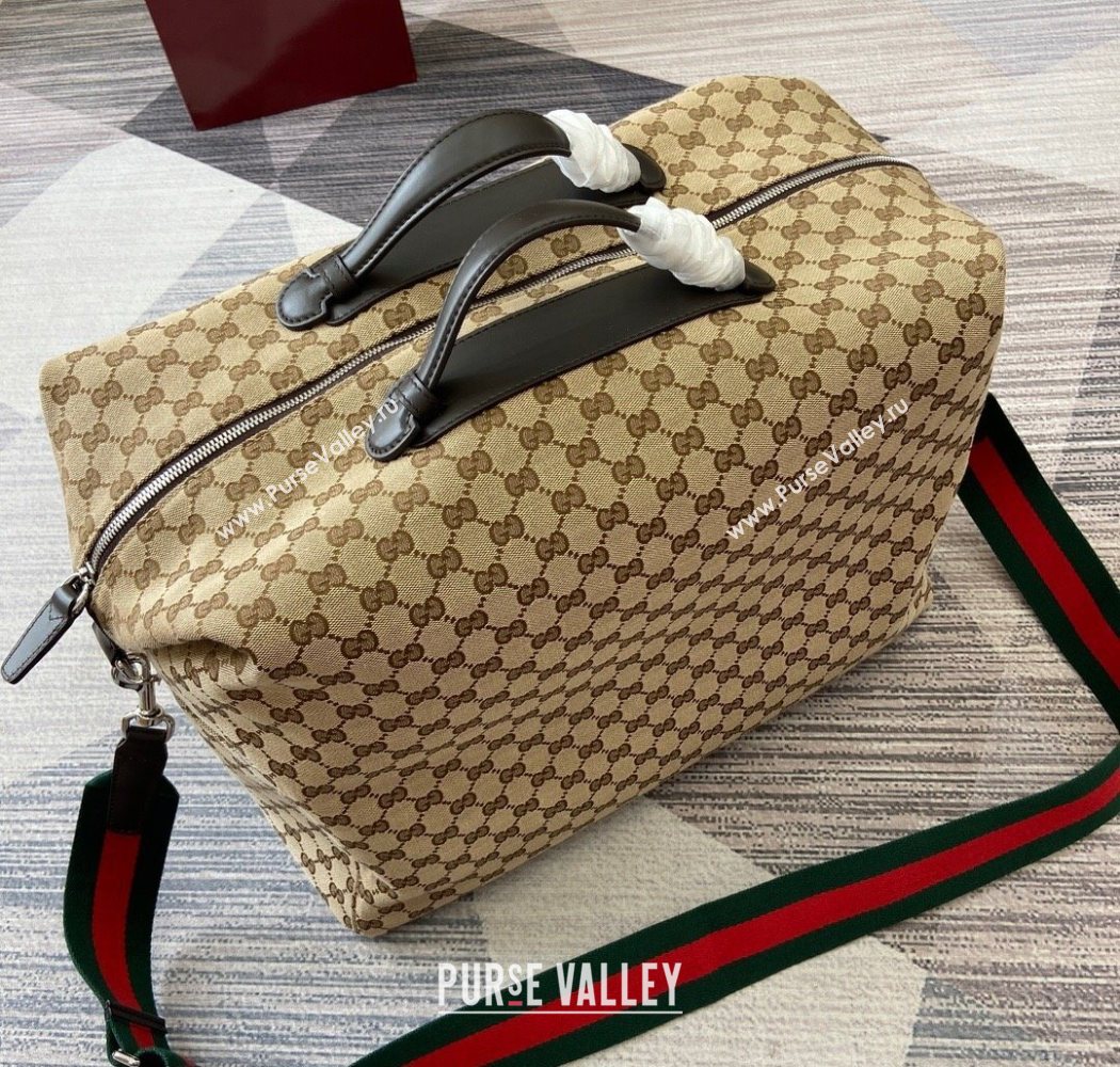 Gucci Mens GG canvas medium duffle bag Beige/Brown 2025 821668 (DLH-250701036)