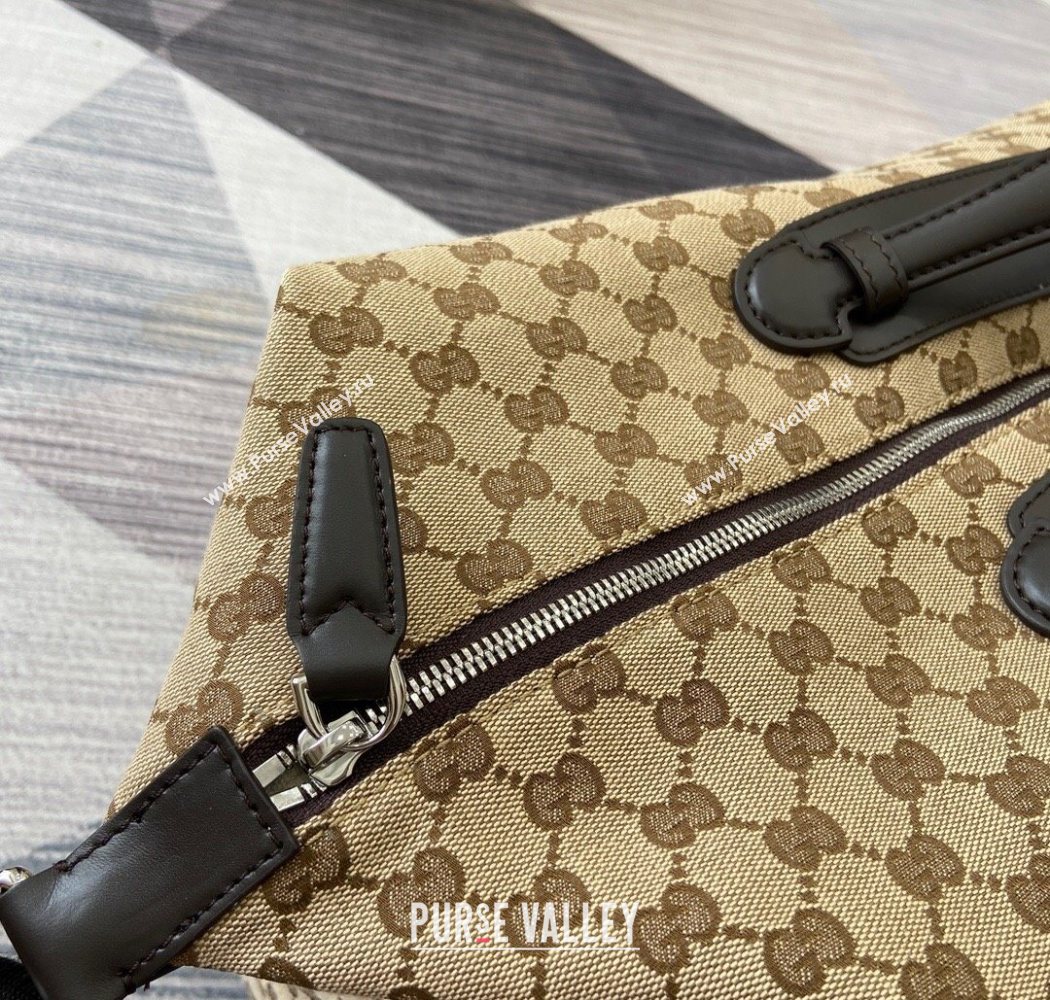 Gucci Mens GG canvas medium duffle bag Beige/Brown 2025 821668 (DLH-250701036)
