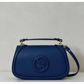 Gucci Blondie Leather Large Top Handle Bag 815716 Dark Blue 2025 (DLH-250701023)