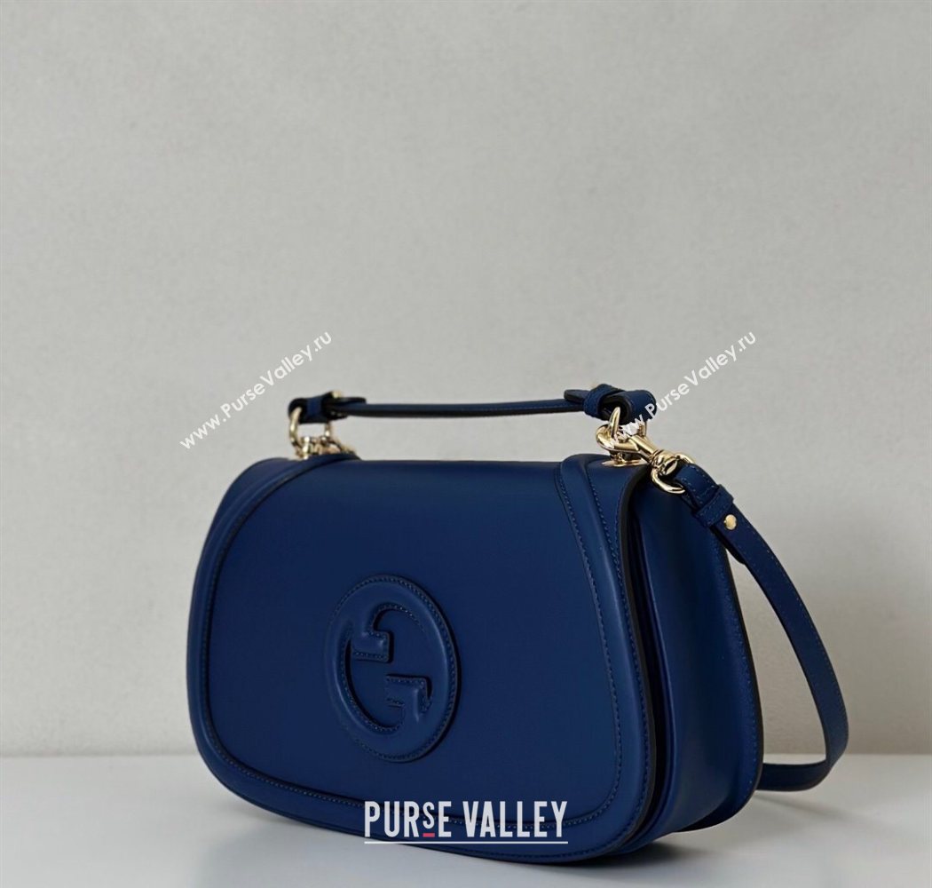 Gucci Blondie Leather Large Top Handle Bag 815716 Dark Blue 2025 (DLH-250701023)