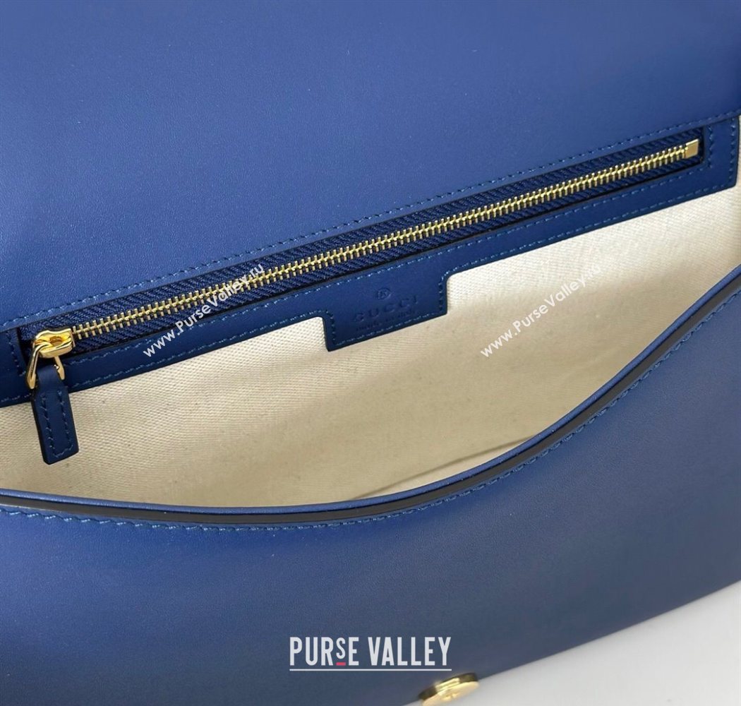 Gucci Blondie Leather Large Top Handle Bag 815716 Dark Blue 2025 (DLH-250701023)