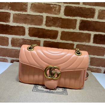 Gucci GG Marmont Geometric Leather Small Shoulder Bag 443497 Sunset Orange 2025 (DLH-250630048)
