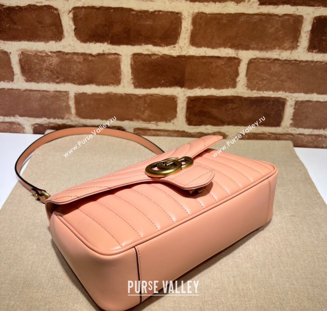 Gucci GG Marmont Geometric Leather Small Shoulder Bag 443497 Sunset Orange 2025 (DLH-250630048)