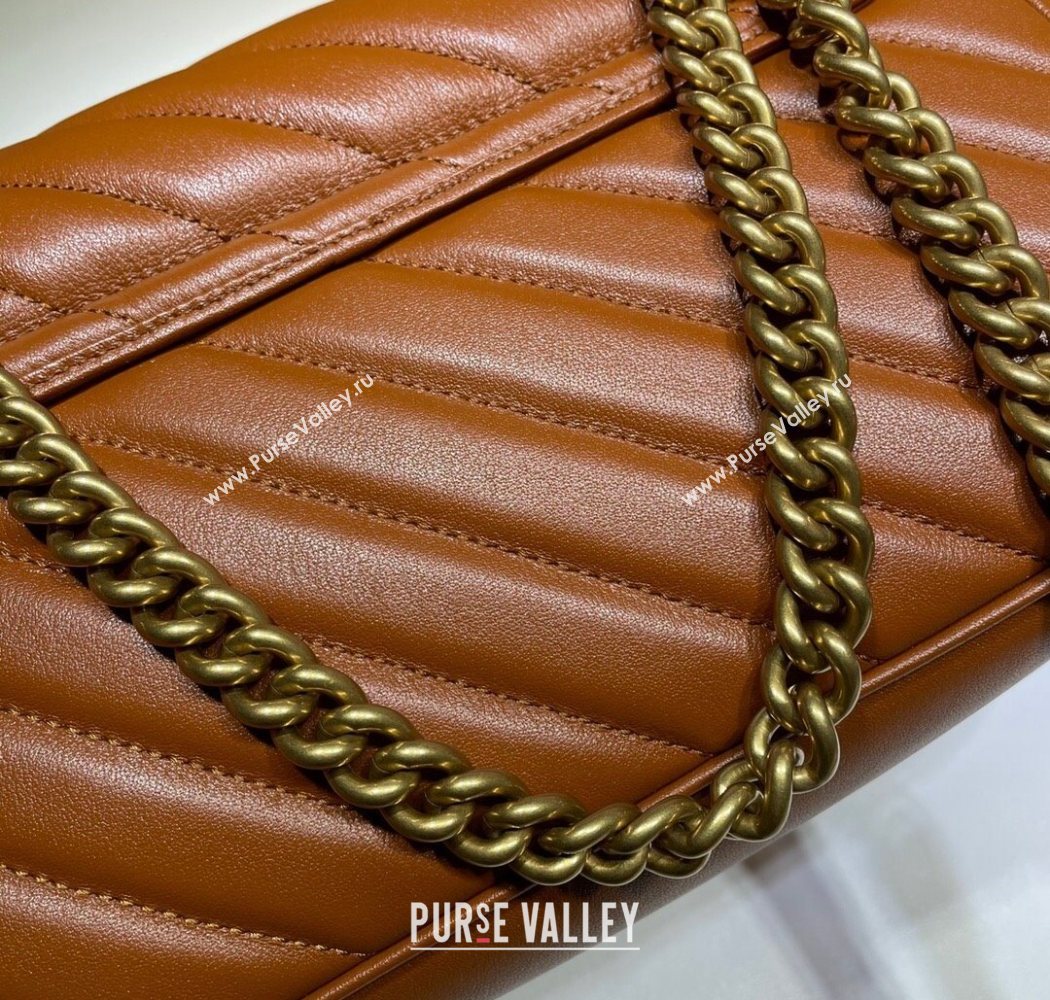 Gucci GG Marmont Diagonal Leather Small Shoulder Bag 443497 Brown 2025 (DLH-250630050)