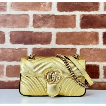 Gucci GG Marmont Matelasse Leather Mini Bag 446744 Gold-Tone 2025 (DLH-250630052)