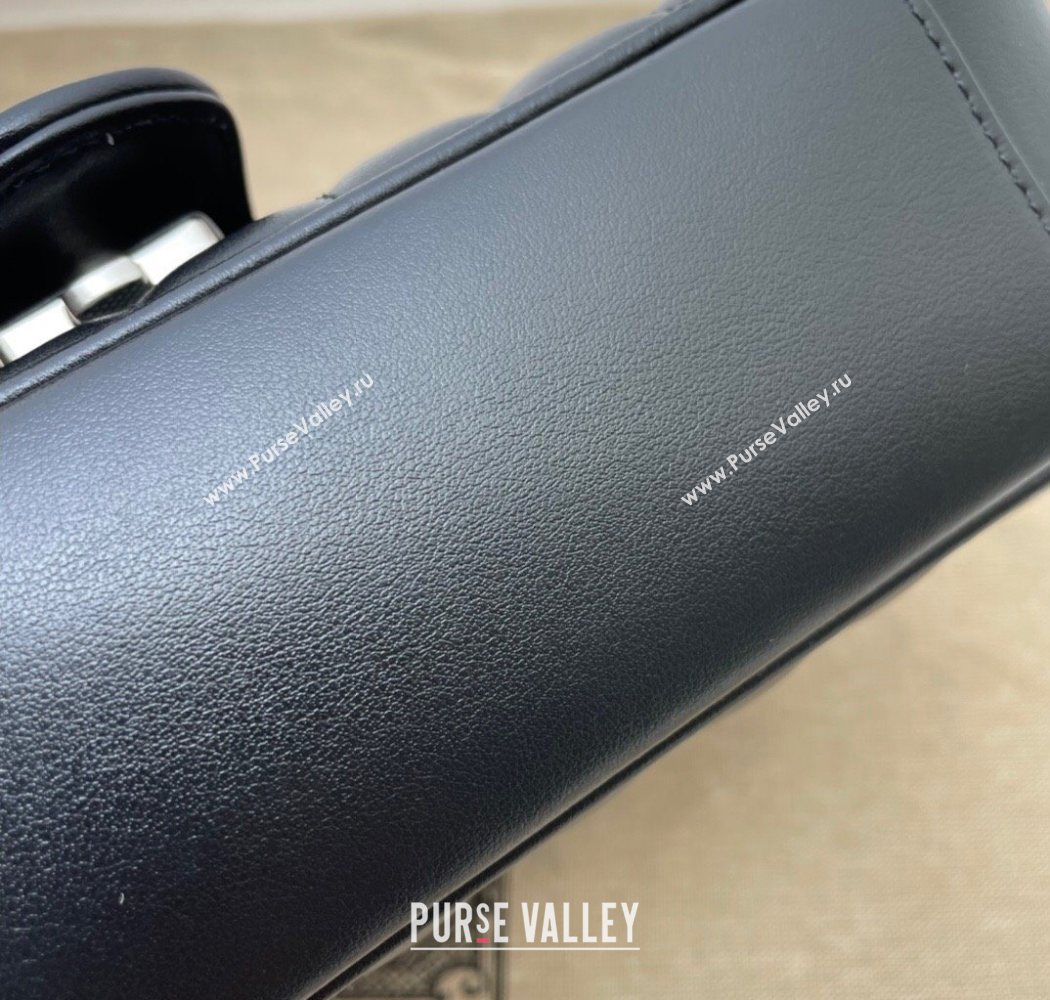 Gucci GG Marmont Geometric Leather Mini Bag 446744 Black 2025 (DLH-250630053)