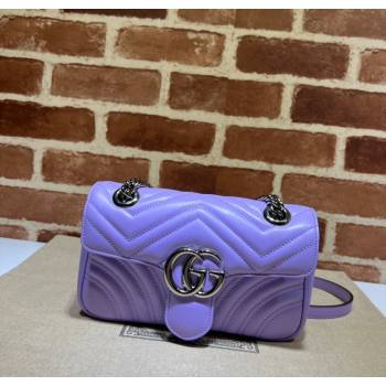 Gucci GG Marmont Matelasse Leather Mini Bag 446744 Light Purple 2025 (DLH-250630058)