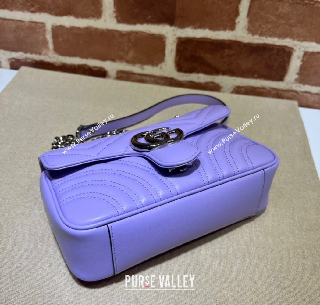 Gucci GG Marmont Matelasse Leather Mini Bag 446744 Light Purple 2025 (DLH-250630058)