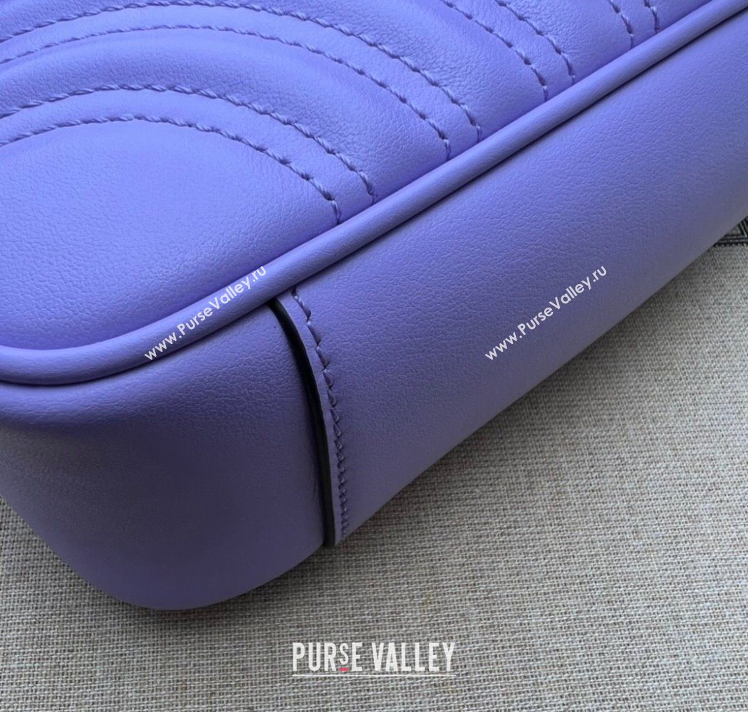 Gucci GG Marmont Matelasse Leather Mini Bag 446744 Light Purple 2025 (DLH-250630058)