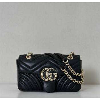 Gucci GG Marmont Small shoulder bag Black 2025 837280 (DLH-250630017)