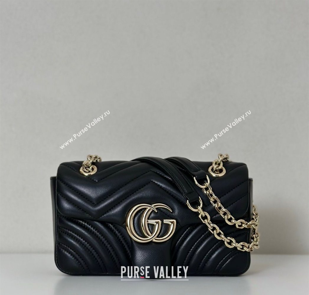 Gucci GG Marmont Small shoulder bag Black 2025 837280 (DLH-250630017)