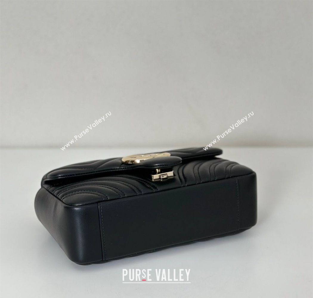 Gucci GG Marmont Small shoulder bag Black 2025 837280 (DLH-250630017)