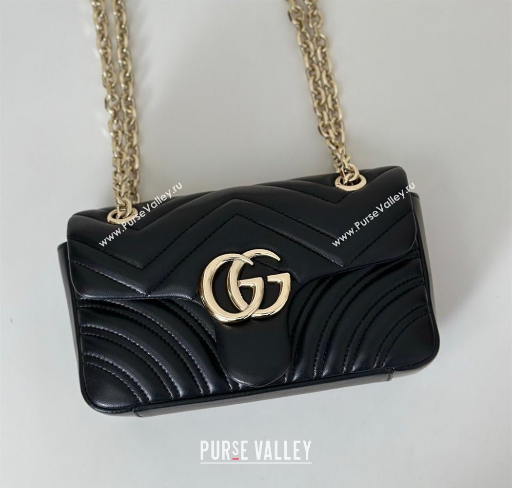 Gucci GG Marmont Small shoulder bag Black 2025 837280 (DLH-250630017)