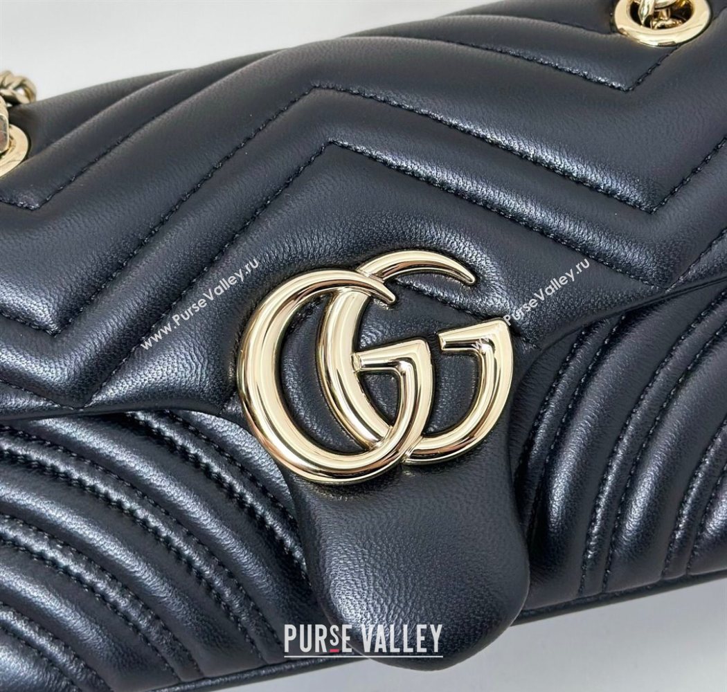 Gucci GG Marmont Small shoulder bag Black 2025 837280 (DLH-250630017)