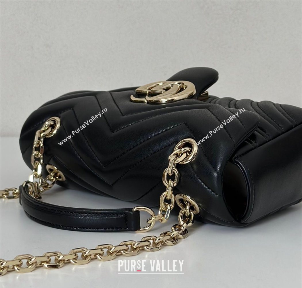 Gucci GG Marmont Small shoulder bag Black 2025 837280 (DLH-250630017)