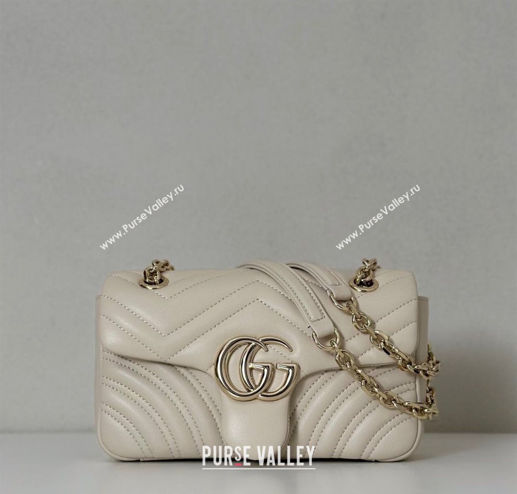 Gucci GG Marmont Small shoulder bag White 2025 837280 (DLH-250630018)