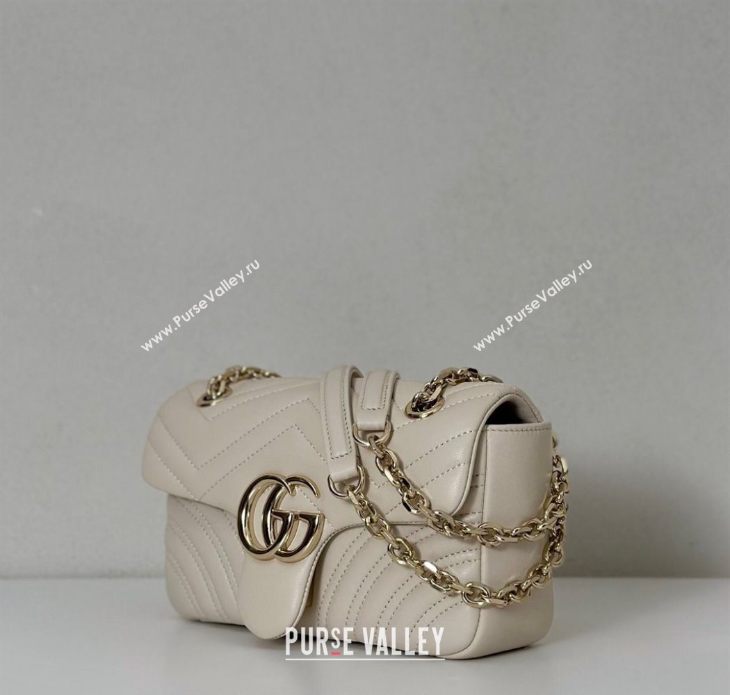 Gucci GG Marmont Small shoulder bag White 2025 837280 (DLH-250630018)
