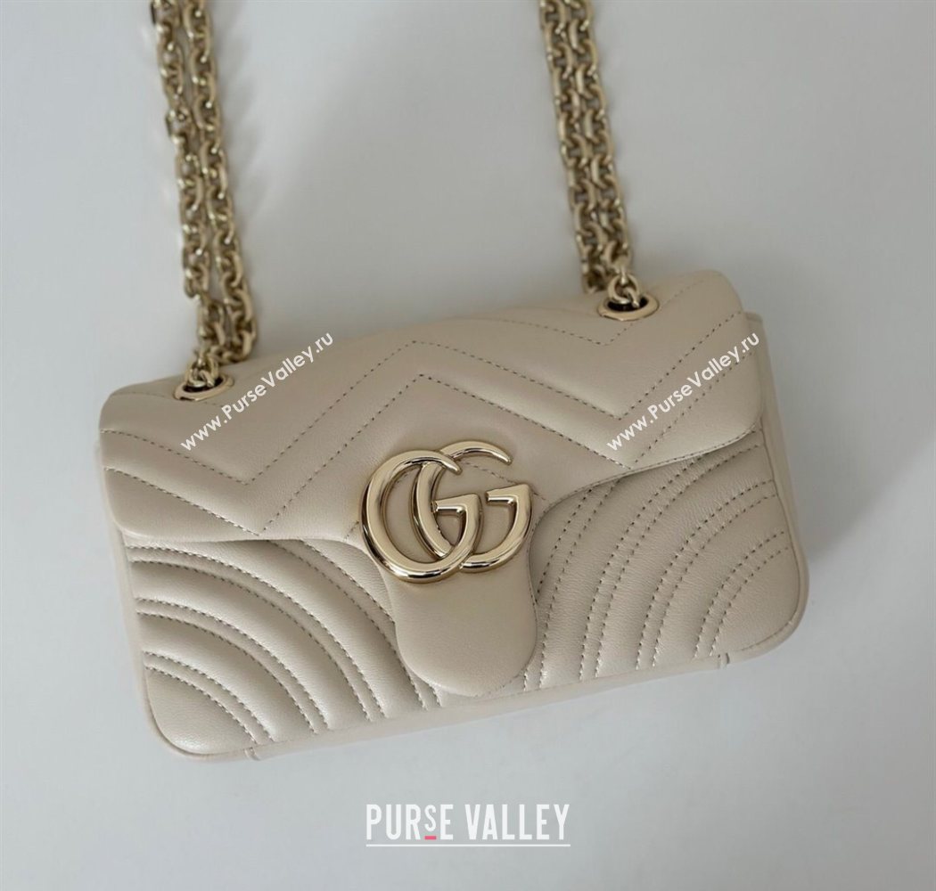 Gucci GG Marmont Small shoulder bag White 2025 837280 (DLH-250630018)