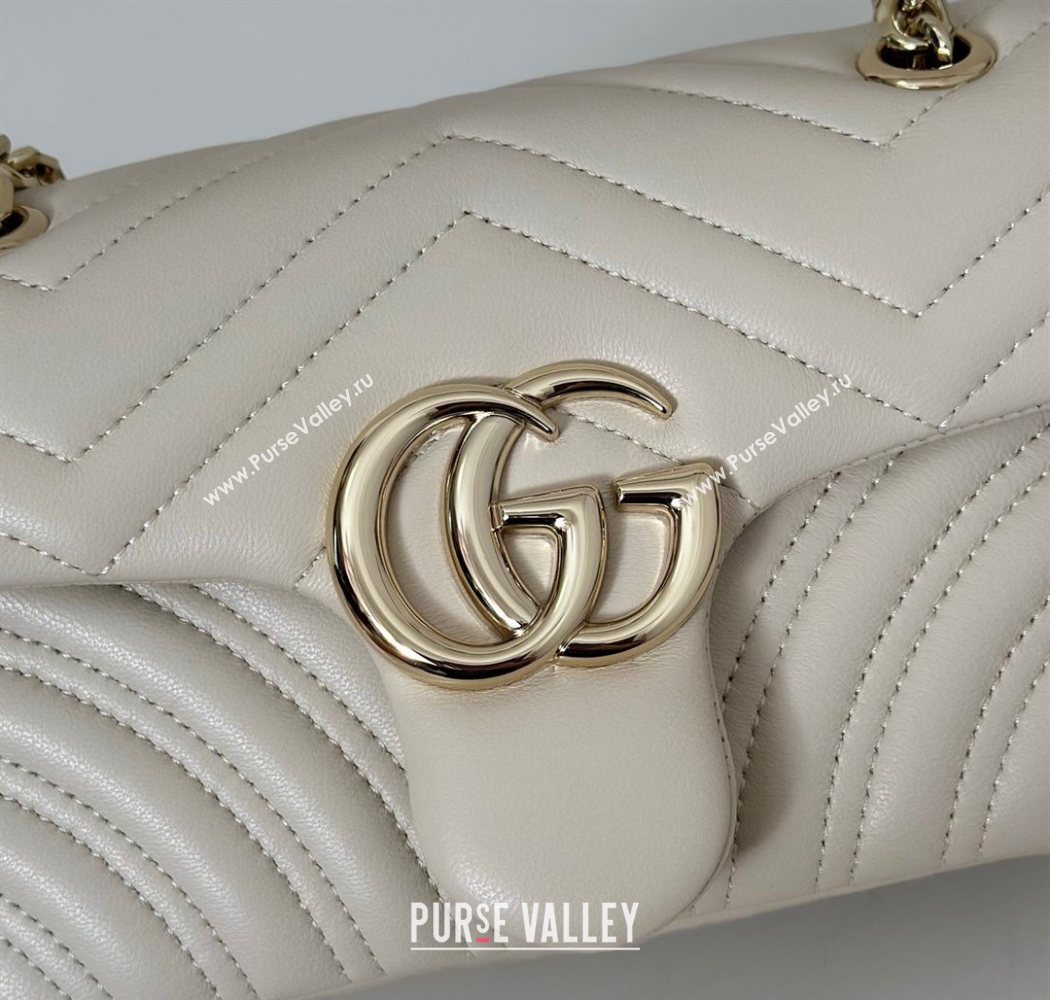 Gucci GG Marmont Small shoulder bag White 2025 837280 (DLH-250630018)