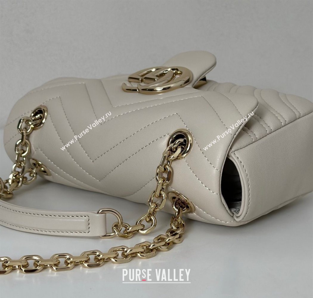 Gucci GG Marmont Small shoulder bag White 2025 837280 (DLH-250630018)
