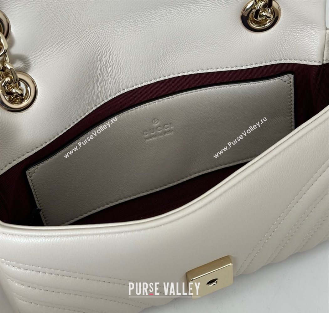 Gucci GG Marmont Small shoulder bag White 2025 837280 (DLH-250630018)
