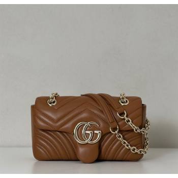 Gucci GG Marmont Small shoulder bag Brown 2025 837280 (DLH-250630019)