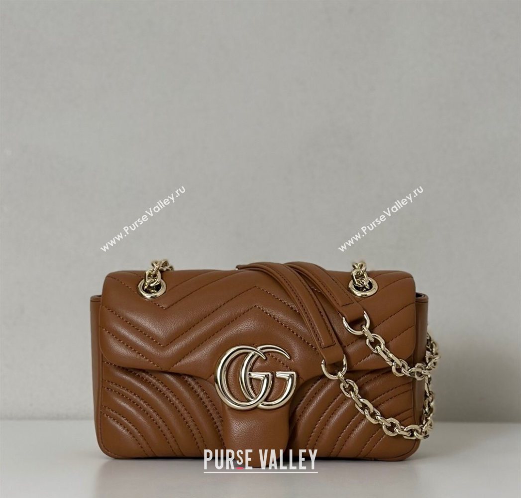 Gucci GG Marmont Small shoulder bag Brown 2025 837280 (DLH-250630019)