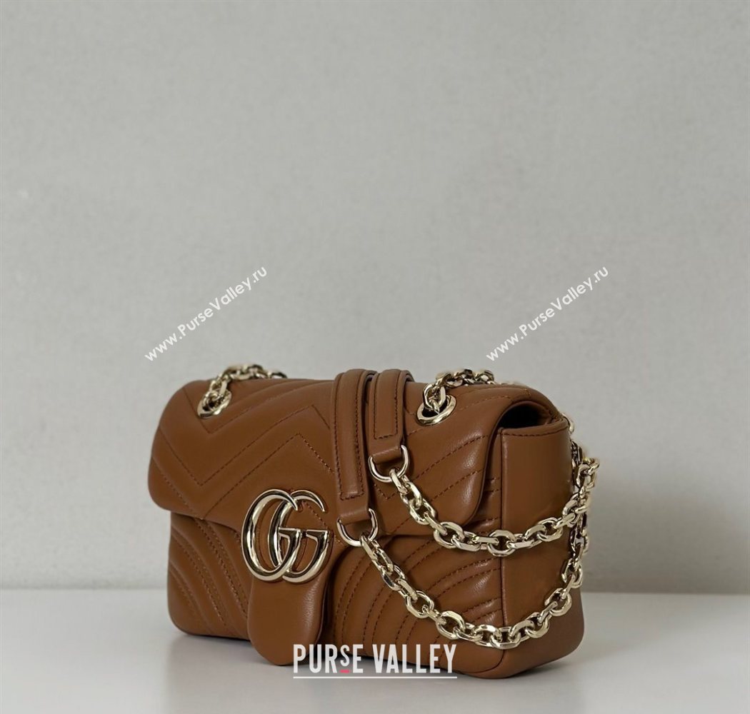 Gucci GG Marmont Small shoulder bag Brown 2025 837280 (DLH-250630019)