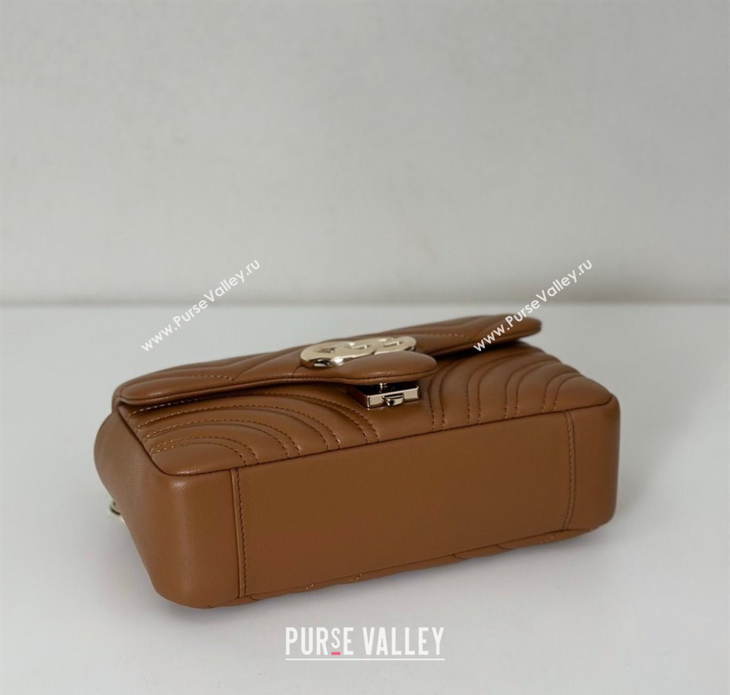 Gucci GG Marmont Small shoulder bag Brown 2025 837280 (DLH-250630019)