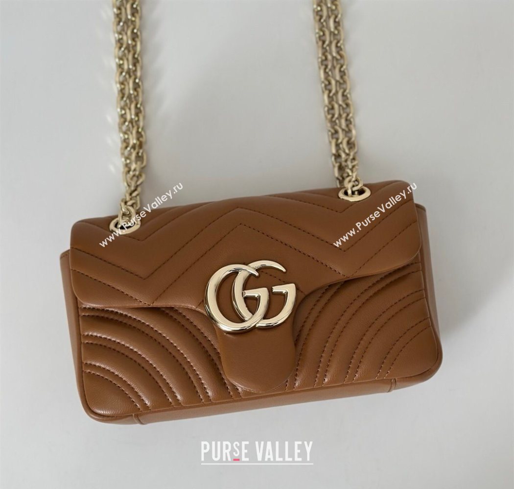 Gucci GG Marmont Small shoulder bag Brown 2025 837280 (DLH-250630019)