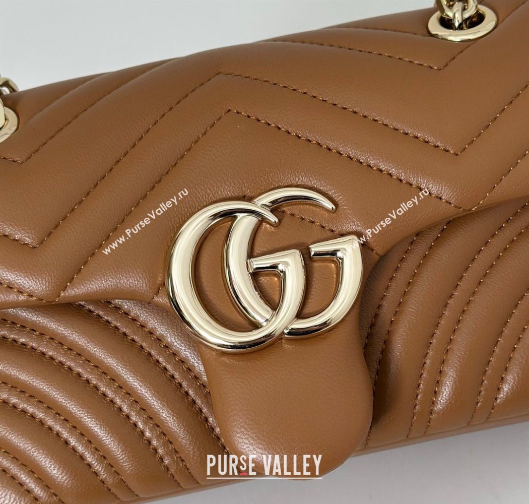 Gucci GG Marmont Small shoulder bag Brown 2025 837280 (DLH-250630019)