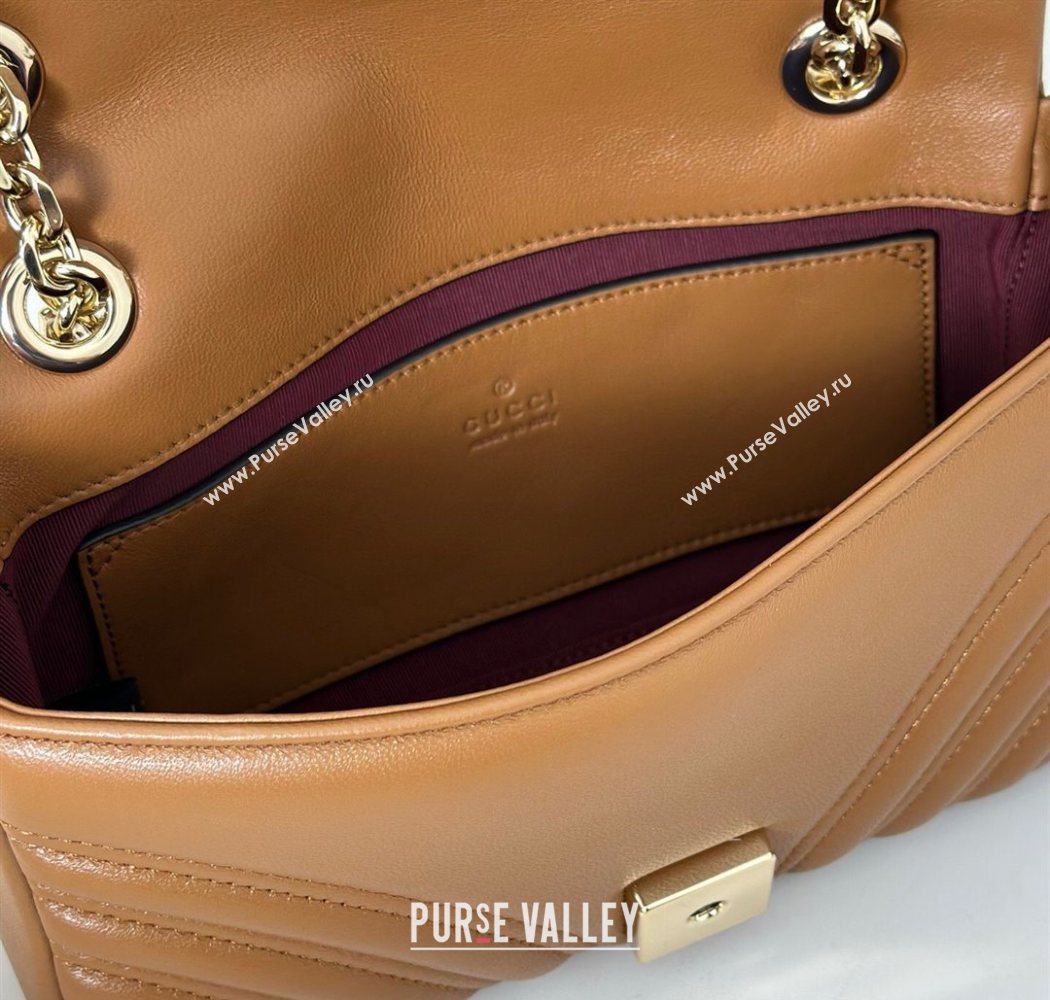 Gucci GG Marmont Small shoulder bag Brown 2025 837280 (DLH-250630019)