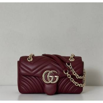 Gucci GG Marmont Small shoulder bag Ancora Red 2025 837280 (DLH-250630020)