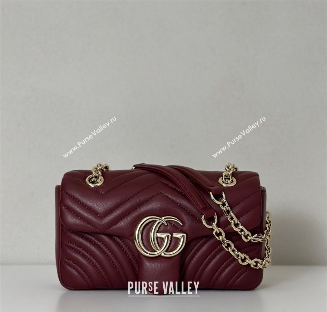 Gucci GG Marmont Small shoulder bag Ancora Red 2025 837280 (DLH-250630020)