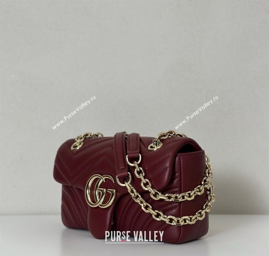Gucci GG Marmont Small shoulder bag Ancora Red 2025 837280 (DLH-250630020)