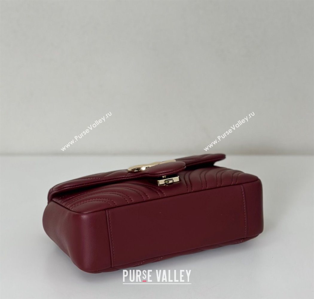 Gucci GG Marmont Small shoulder bag Ancora Red 2025 837280 (DLH-250630020)