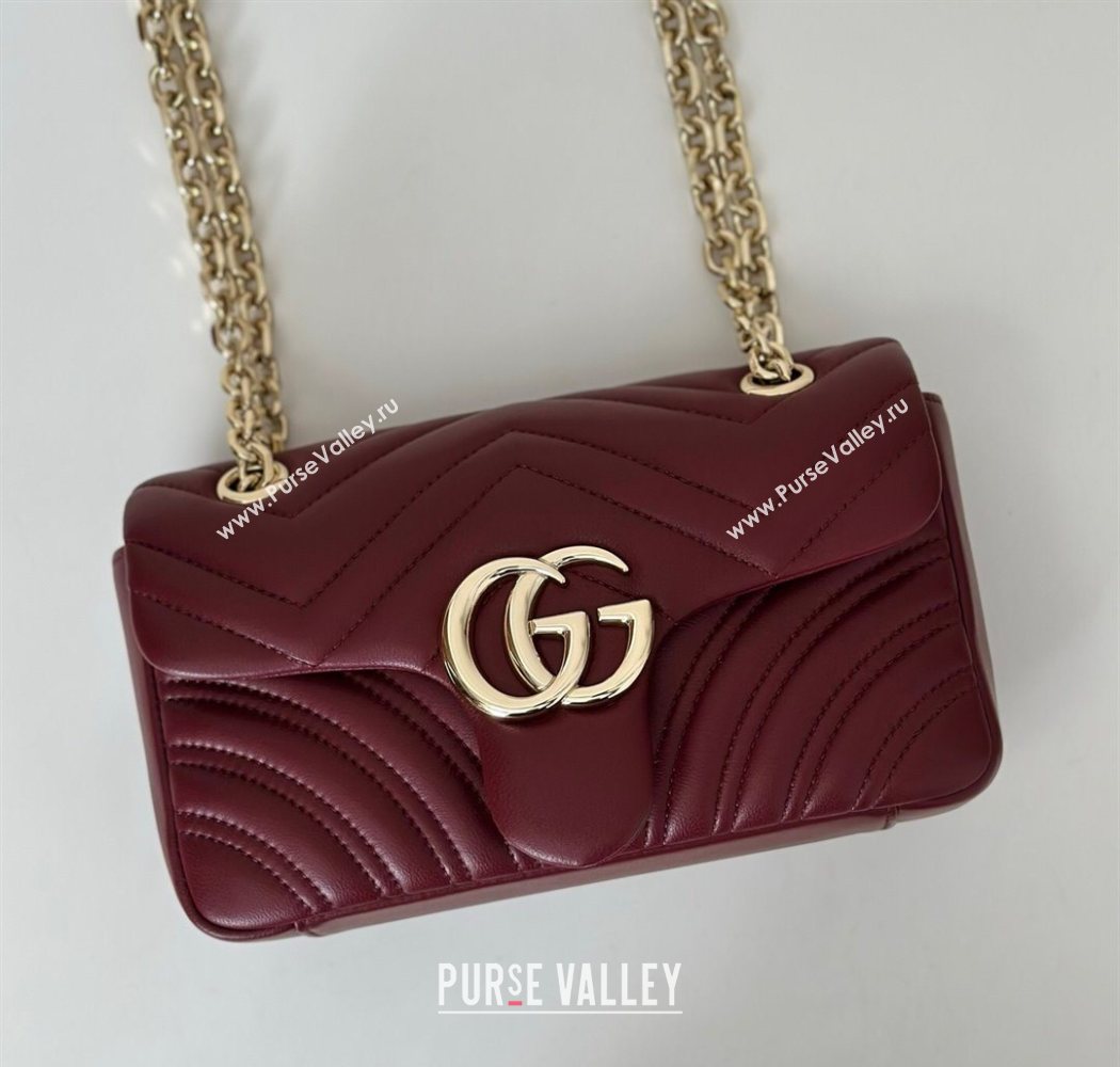 Gucci GG Marmont Small shoulder bag Ancora Red 2025 837280 (DLH-250630020)